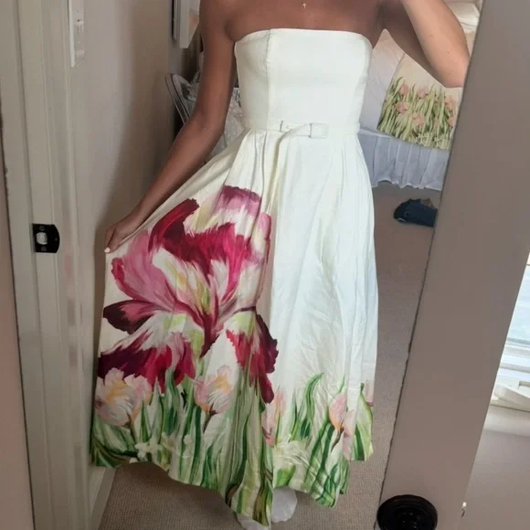 NICHOLAS Ivory Floral Midi Dress - Picture 4 of 4